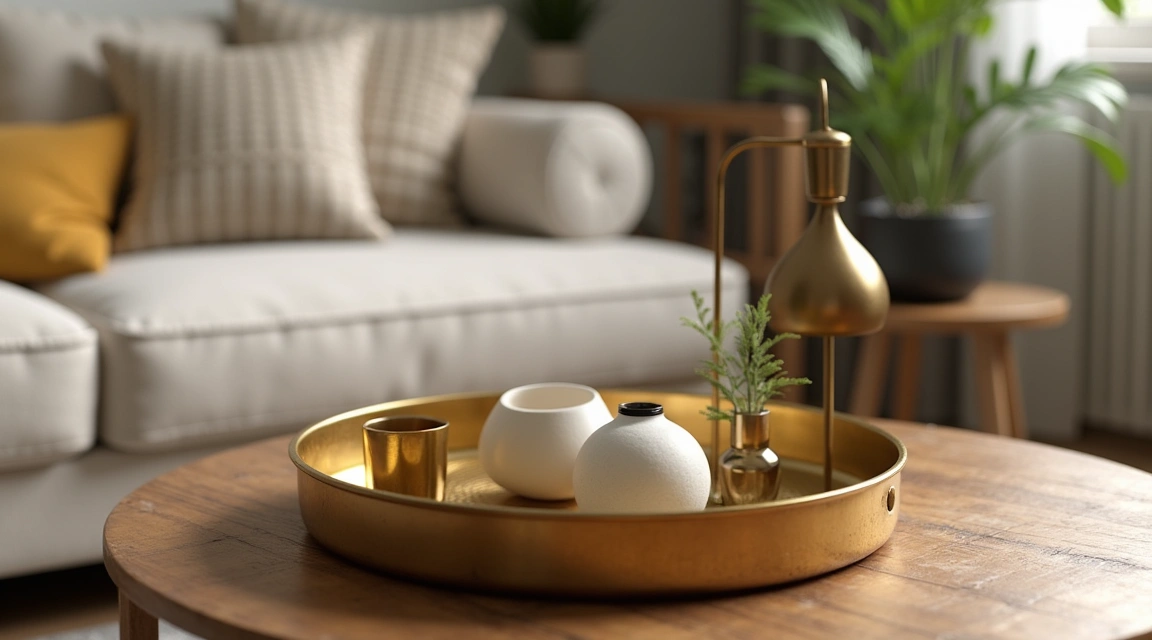 Antique brass tabletop decor and accessories